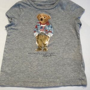Ralph Lauren Gray Polo Bear Tee Short Sleeve
